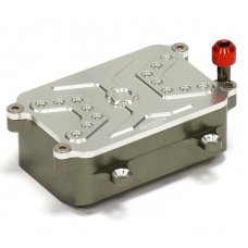 Billet Machined T2 Receiver/Radio Box, Silver- GunMetal, SCX10