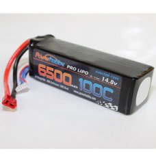 6500mAh 14.8V 4S 100C LiPo Battery with Hardwired T-Plug Connector