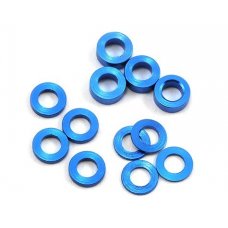 Protek Aluminum Ball Stud Washer Set, Blue, (12pcs)