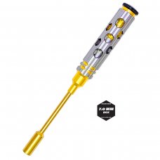 7mm Nut Driver Gold Ink Honeycomb Handle w/ Titanium Coated Tip