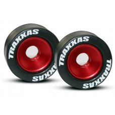 Traxxas  Wheels, Aluminum  Rubber tires , Red