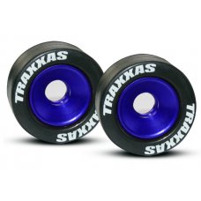 Traxxas  Wheels, Aluminum  Rubber tires , Blue
