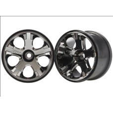 Traxxas All Star Wheels, 2.8 Black Chrome Nitro Front