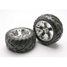 Traxxas All Star Wheels/ Tires, 2.8  Chrome Nitro Front