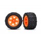 Traxxas Tires & Wheels, Assembled, Glued (2.8') Orange